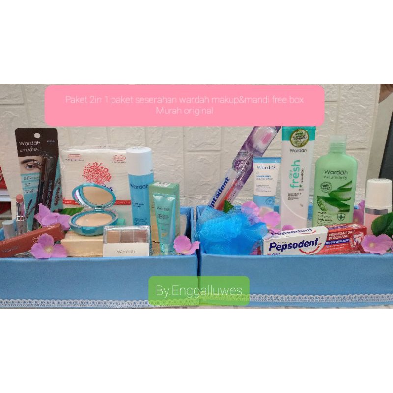 PAKET 2IN1 PAKET SESERAHAN WARDAH MAKEUP&MANDI FREE BOX MURAH ORIGINAL /WARDAH PAKET SESERAHAN LENGK