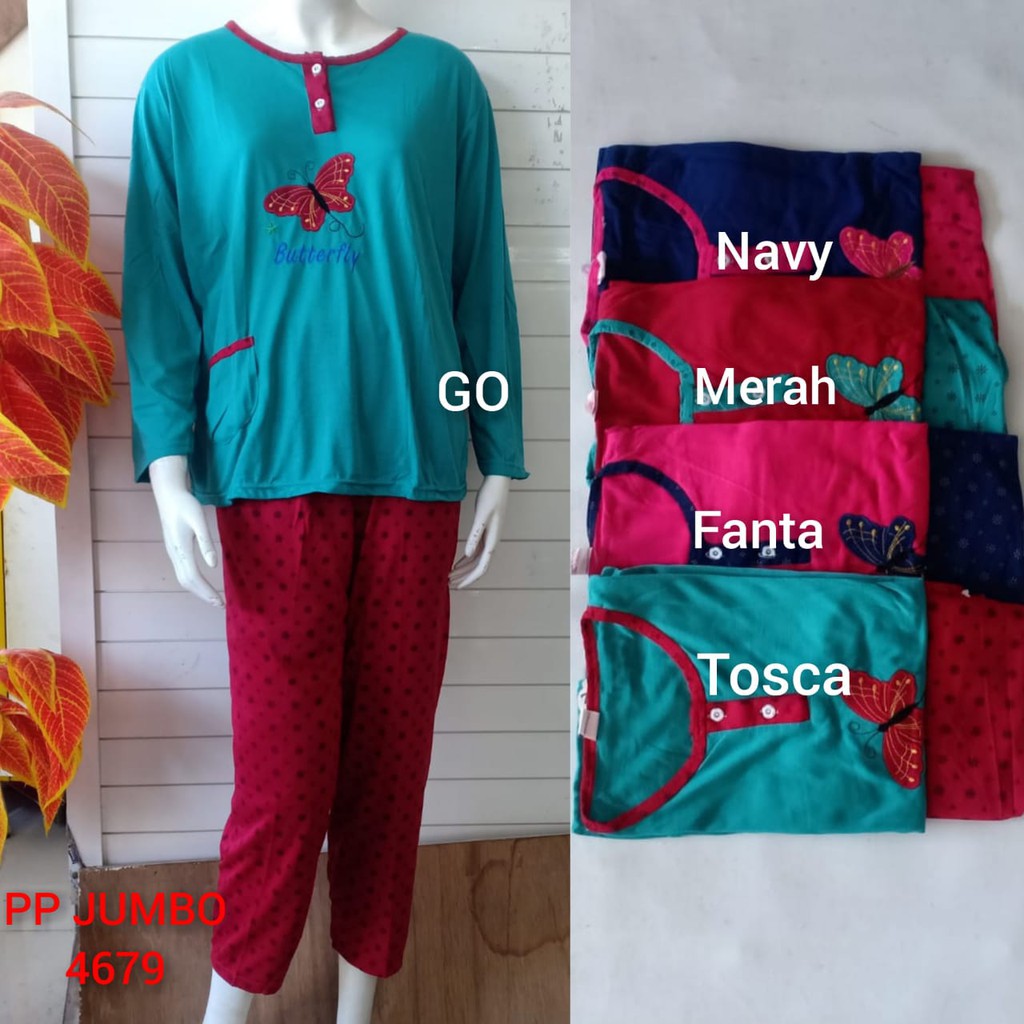 gos BABYDOLL Bobo PP Dewasa Jumbo Setelan Baju Tidur Busui Celana Panjang Lengan Panjang Piyama