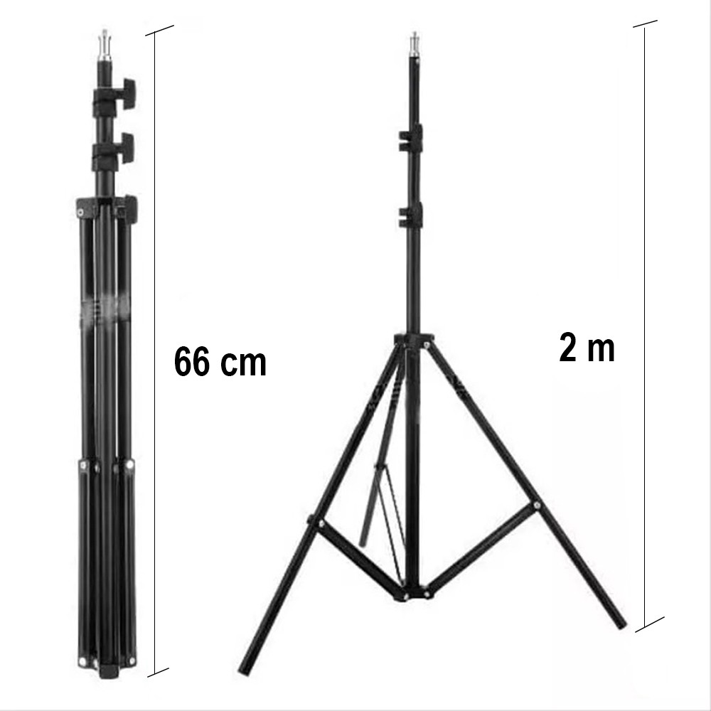 Tripod Light Stand 2m Portable Lipat Foldable