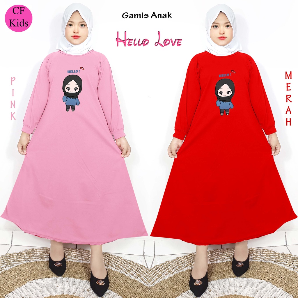 CF Kids Gamis Anak Perempuan Print DTF Hello Friends
