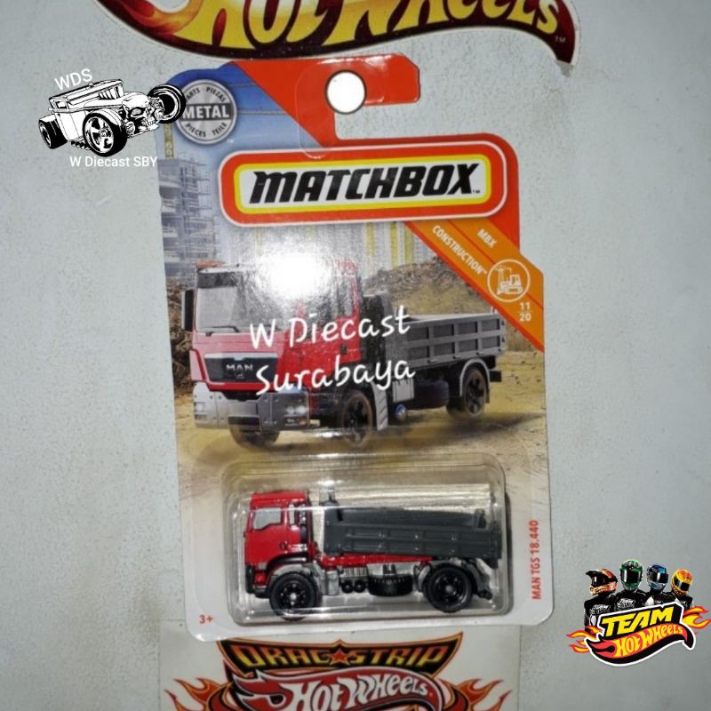 Matchbox MBX Man TGS Dump Truck Red Bak Belakang Bisa Naik Turun Hobi Mainan Mobil Kolektor
