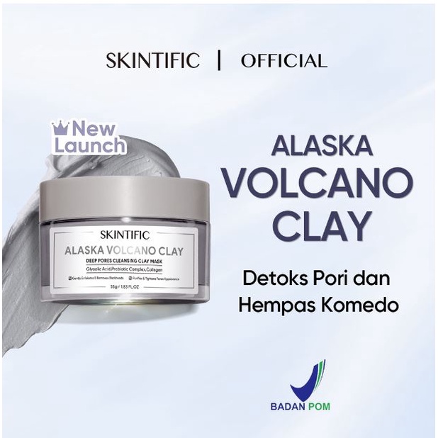 [FLASH SALE] - SKINTIFIC Alaska Volcano Clay Mask Deep Pores Cleansing Mud Mask 55g BPOM