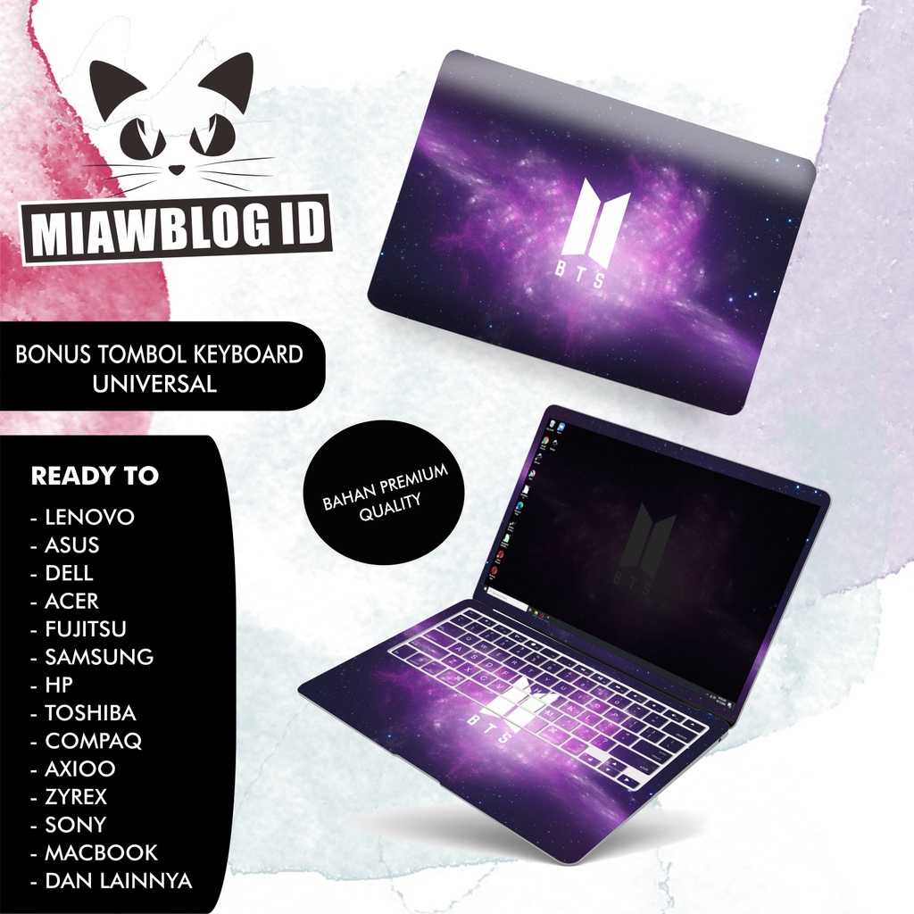 Garskin Laptop Custom BTS Full Body (bisa tulis nama kamu)