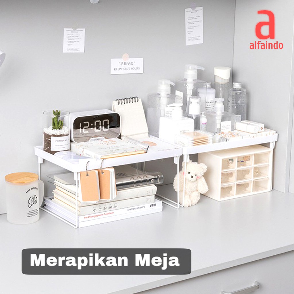 Rak Penyimpanan Lipat Serbaguna Meja Kantor Buku Storage Stationery Dekstop RT018