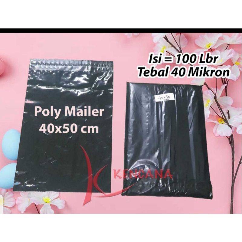 PROMO!!!(100 LBR) PLASTIK PACKING POLYMAILER HITAM UK 40X50 CM/ plastik packing online