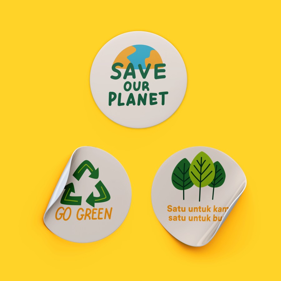 

Sticker Eco Friendly - Uk. 5 x 5 cm - 100 PCS