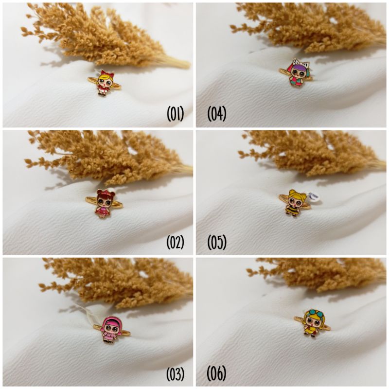 Cincin Anak Meilyn motif Karakter Perempuan warna Gold C03101