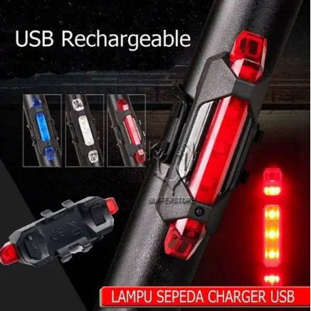 [ CC ] Lampu Sepeda Belakang Sepeda Led Usb Rechargeable Bike