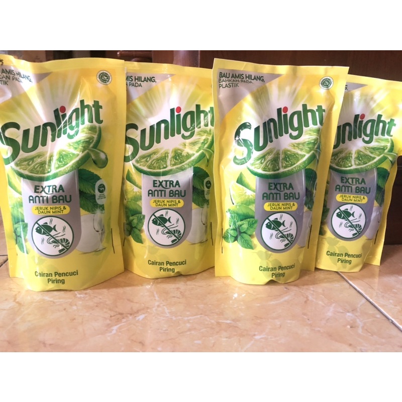 SUNLIGHT Extra Anti Bau Jeruk Nipis & Daun Mint Refill Pouch Kuning 755ml || Sunlight mint pouch 755