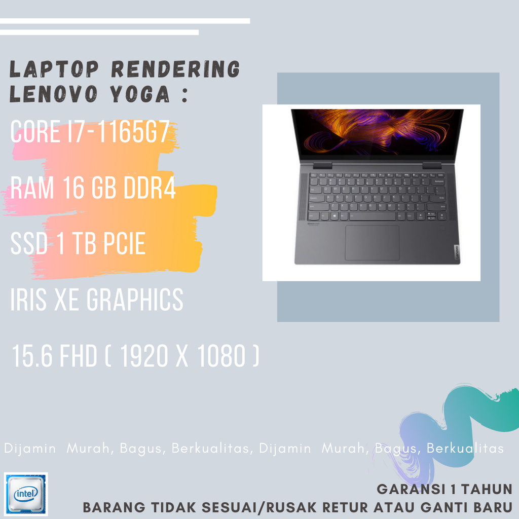 LAPTOP RENDERING LENOVO YOGA I7 1165G7 16GB 1TB SSD E115
