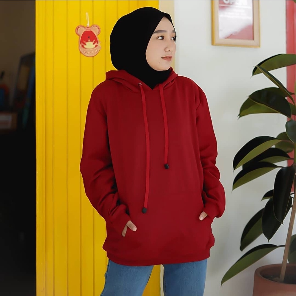 Sweater Polos Hodie Wanita Hoodie Switer Oversize Flecee Sweter Hoddie Hitam Navy Putih Mocca Hijau Misty