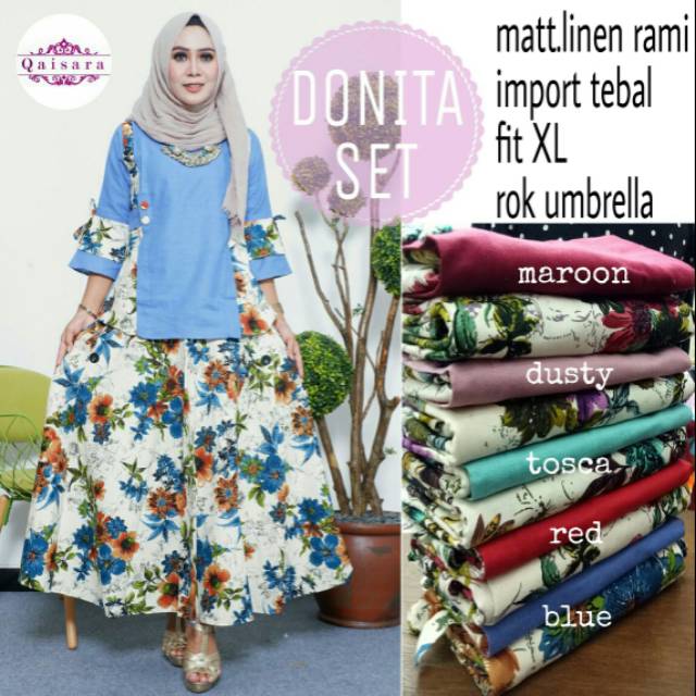 Baju setelan donita set