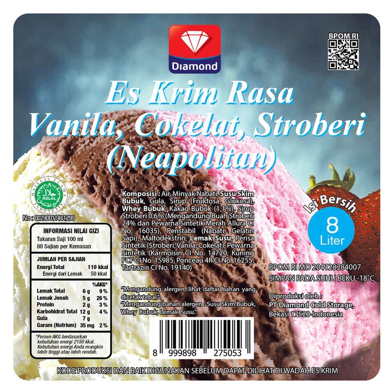 DIAMOND ICE CREAM NEAPOLITAN 8 LT