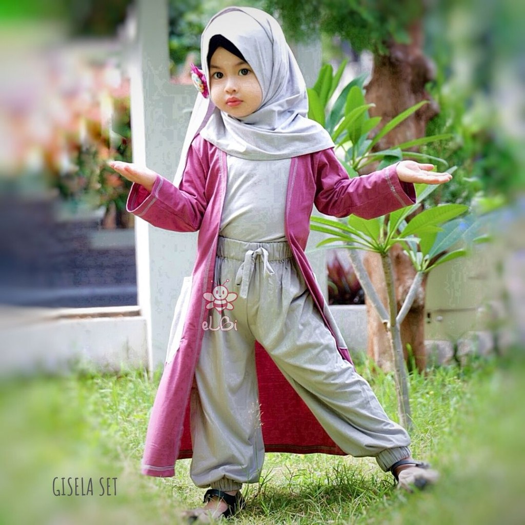 Baju Anak Perempuan - Setelan Baju Muslim Anak Perempuan  - Gamis Anak Perempuan  - Gisela