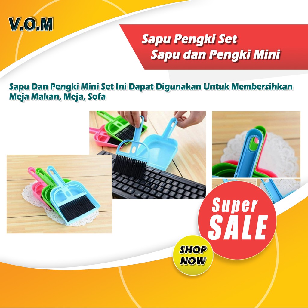 VOM-Sapu Pengki Set / Sapu dan Pengki Mini Set / Mini Dustpan 0379