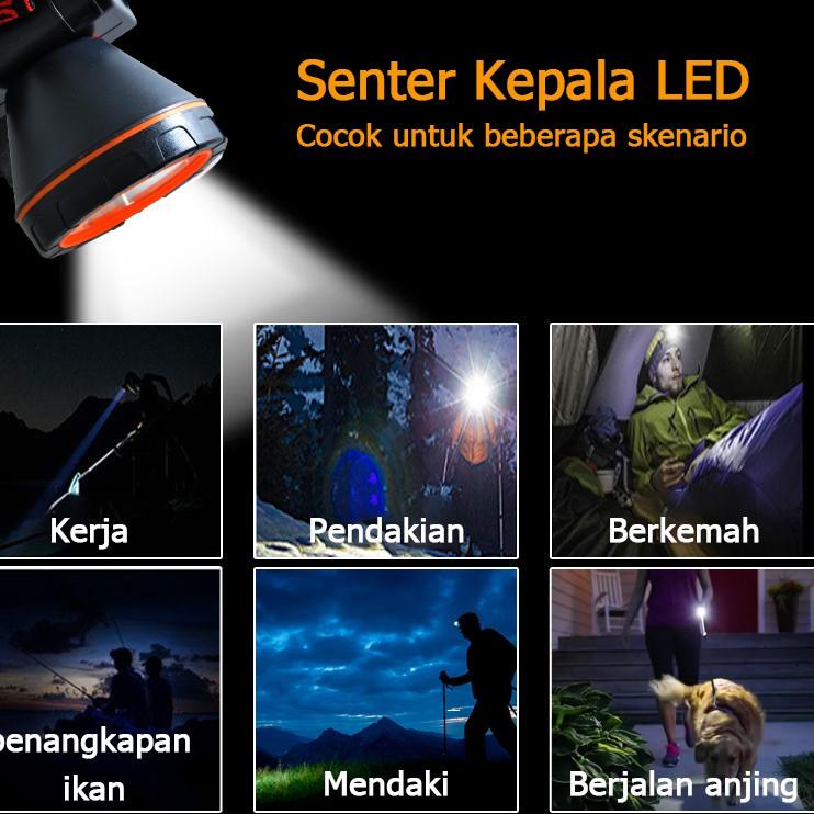 Dijamin Asli QYD senter kepala super terang IPx4 Tahan Air Headlamp LED 6 lumen Q7801