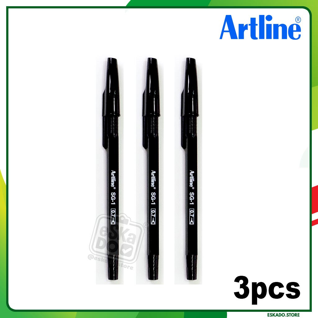 Ball Pen / Pulpen / Pena Artline SG-1 SG1 Black Hitam 0.7 mm / 3 Pcs