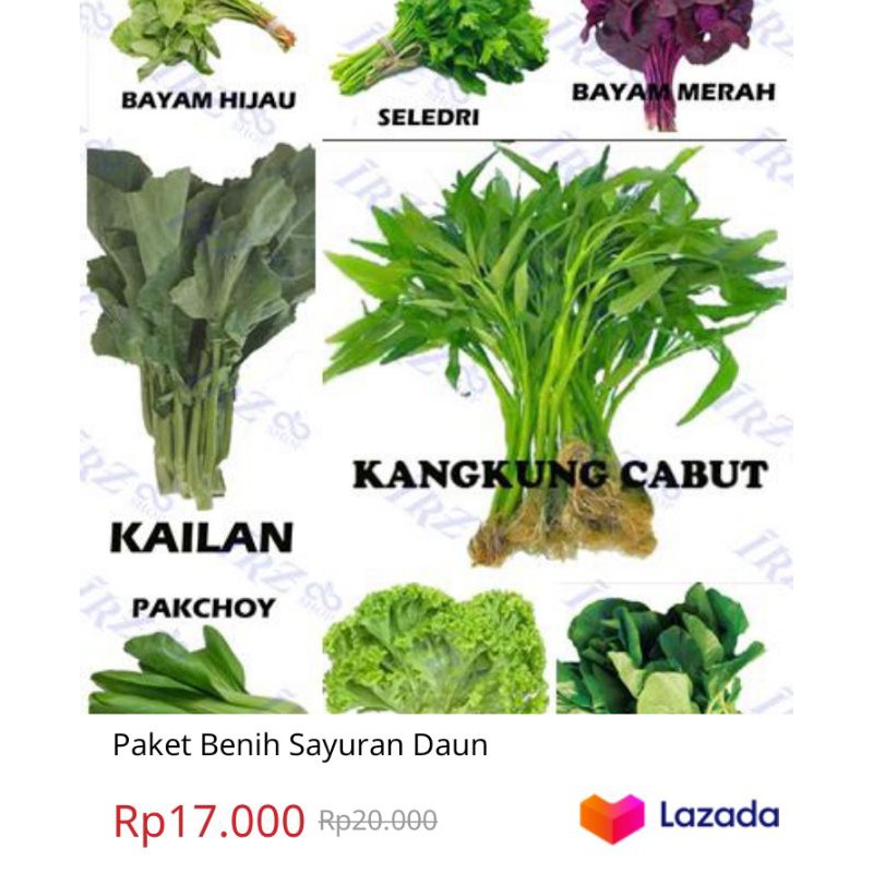 Paket benih sayuran daun