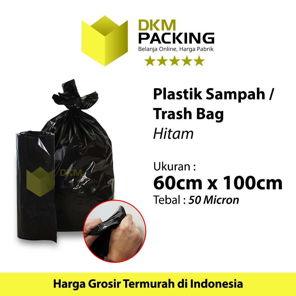 Jual Kantong Plastik Sampah Hitam Tebal 60x100cm Trash Bag Anti Bocor Jumbo Premium Termurah 3461