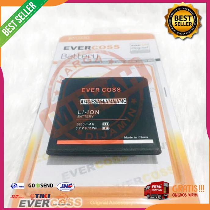 Acc Hp Baterai Evercoss A74A A74D A54 4800Mah Original