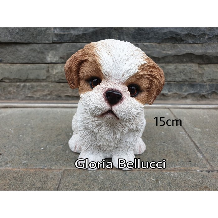 HAPPYDAY_ patung pajangan anjing shitzu miniatur shih tzu peking shihtzu