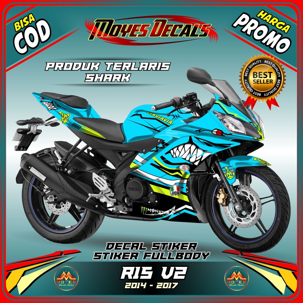 Stiker decal striping yamaha R15 V2 Variasi Sticker Decal R15 v2 Decal Stiker Motor YAMAHA R15 V2 Fu