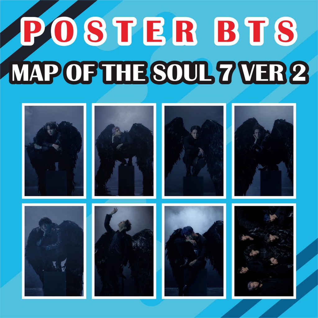 POSTER BTS MAP OF THE SOUL 7 VER 2 (SIZE A3+)  | Jhope Jimin Jin Jungkook Rapmon Suga Taehyung