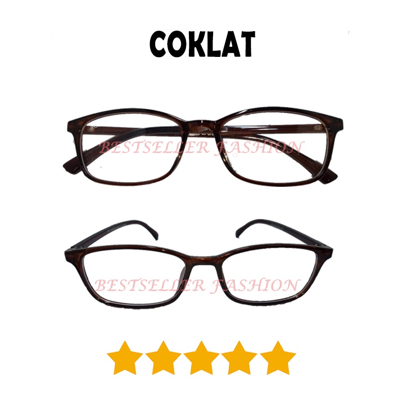 COD Kacamata Korea Kacamata Anti Radiasi Wanita Pria Fashion Kotak Persegi Panjang Eyeglasses Kaca Mata Gaya Unisex NOCASE