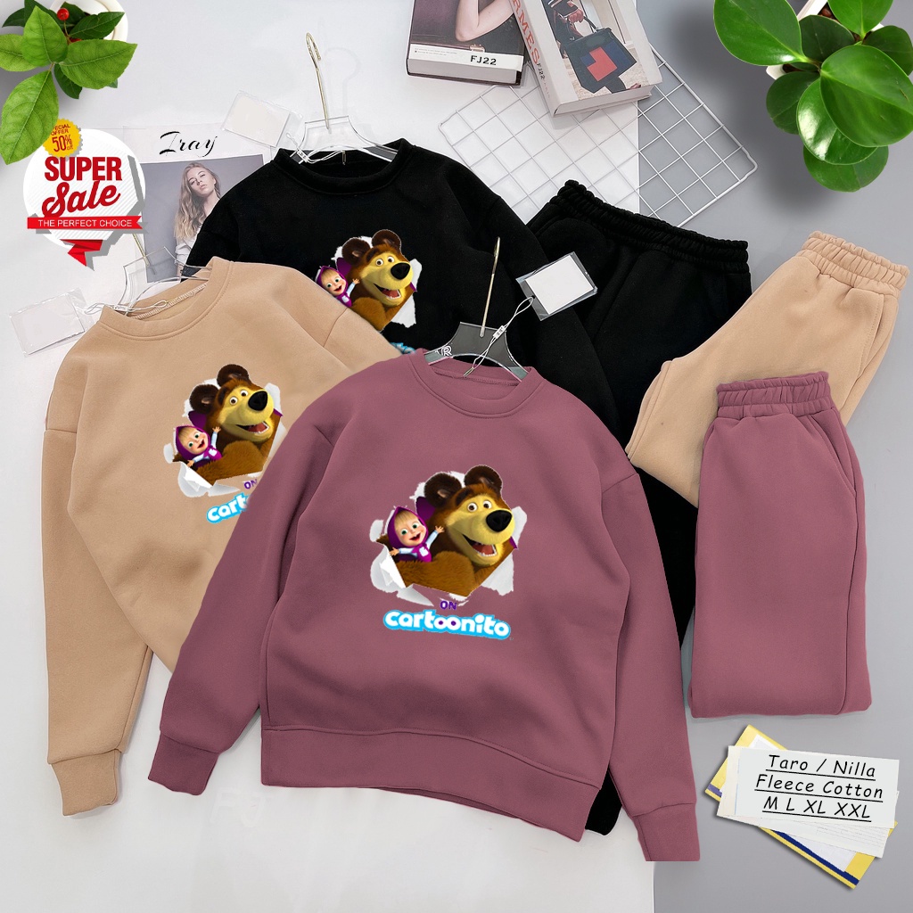 🅳🅵 Sweater Masha And The Bear | Sweter Pria &amp; Wanita | Dhea Fashion