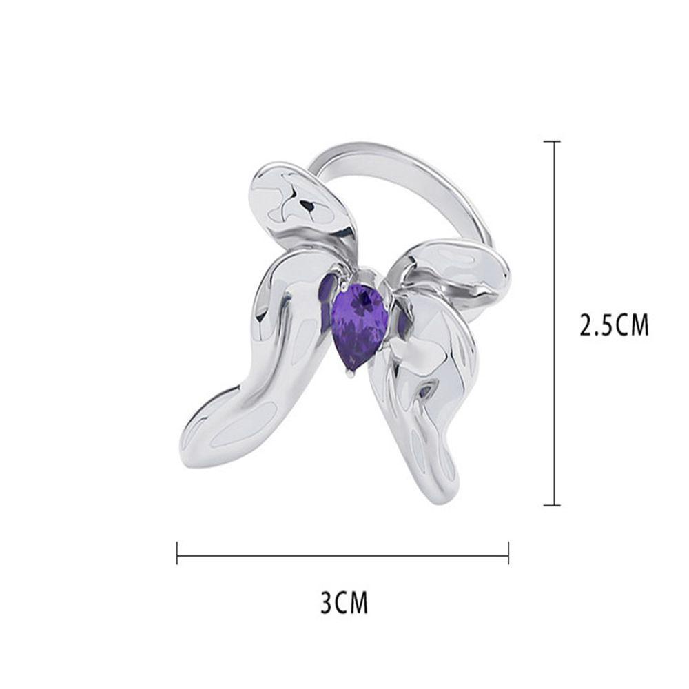 Mxbeauty Cincin Wanita Keren Unik Pasangan Cincin Kupu-Kupu Niche Desain Pembukaan Cincin Fashion Perhiasan