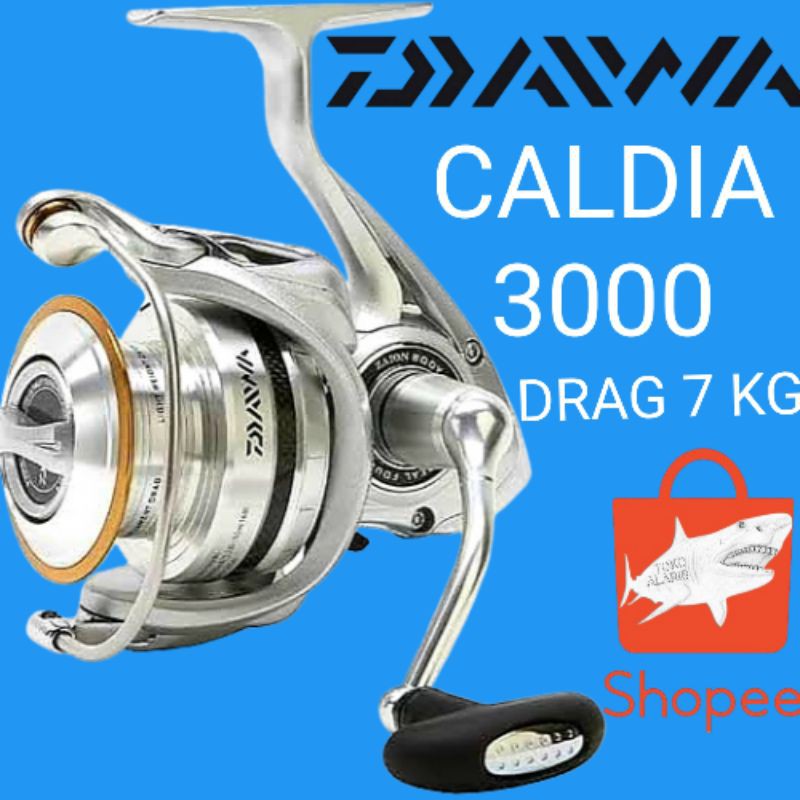 reel daiwa caldia 3000 max drag 7 kg salt water resitance