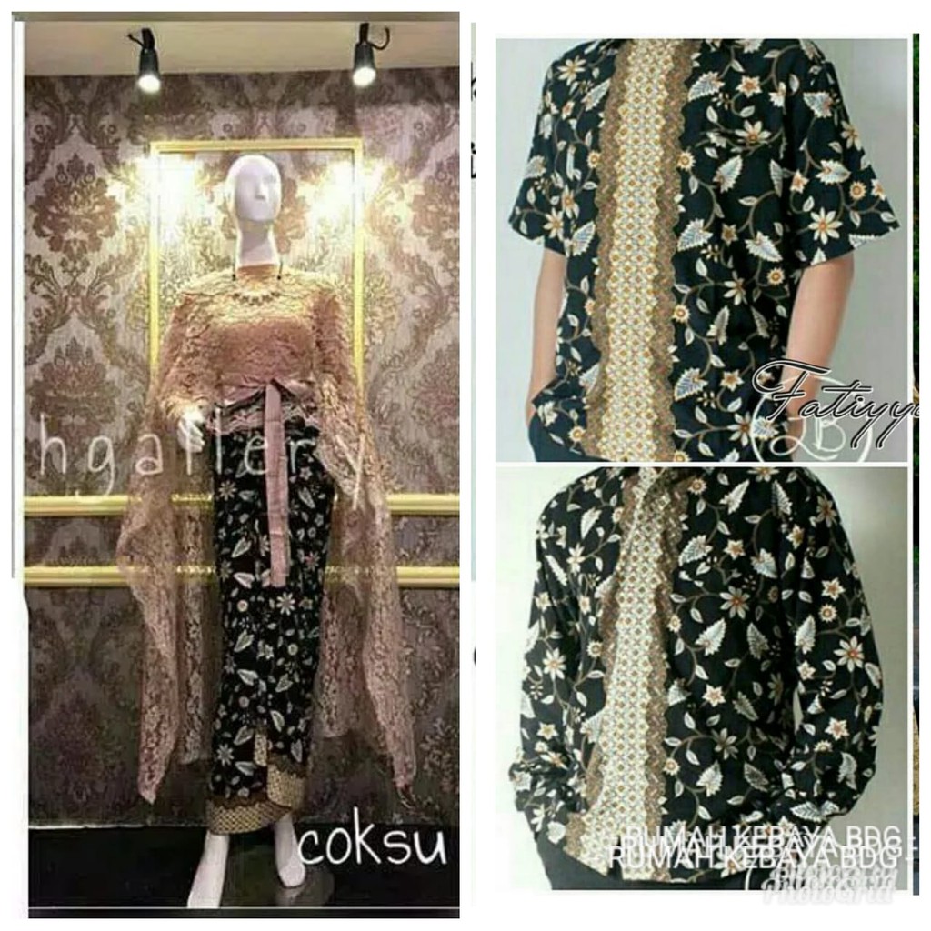 COUPLE LONG CAPE BRUKAT/KEBAYA COUPLE/BAJU KONDANGAN/BAJU BATIK COUPLE RUMAH KEBAYA BANDUNG RUMAH SONGKET BANDUNG