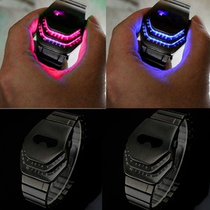 SH Stationery Snake Head LED watch Shaped Dial Steel Watchband