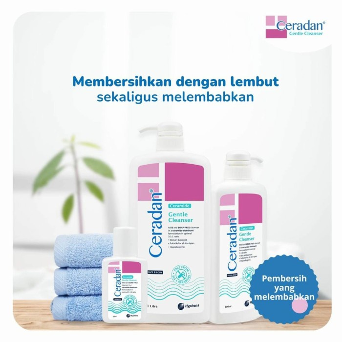 [FREE Handuk Muka] CERADAN Gentle Cleanser Pembersih Wajah &amp; Tubuh Kulit Atopik Sensitif Sabun Bayi Kulit Kering Atopik