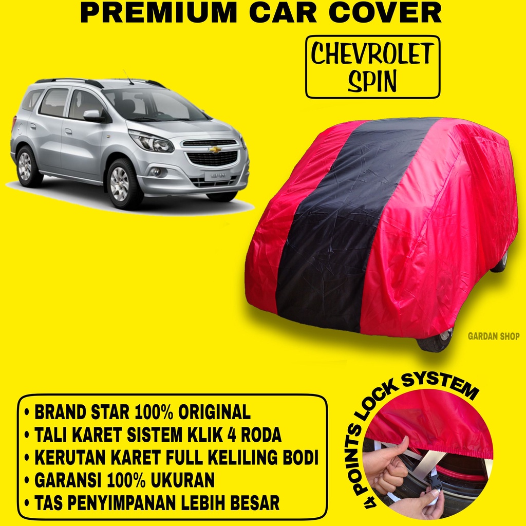 Body Cover CHEVROLET SPIN MERAH HITAM Penutup Bodi Mobil Chevrolet Spin Waterproof PREMIUM