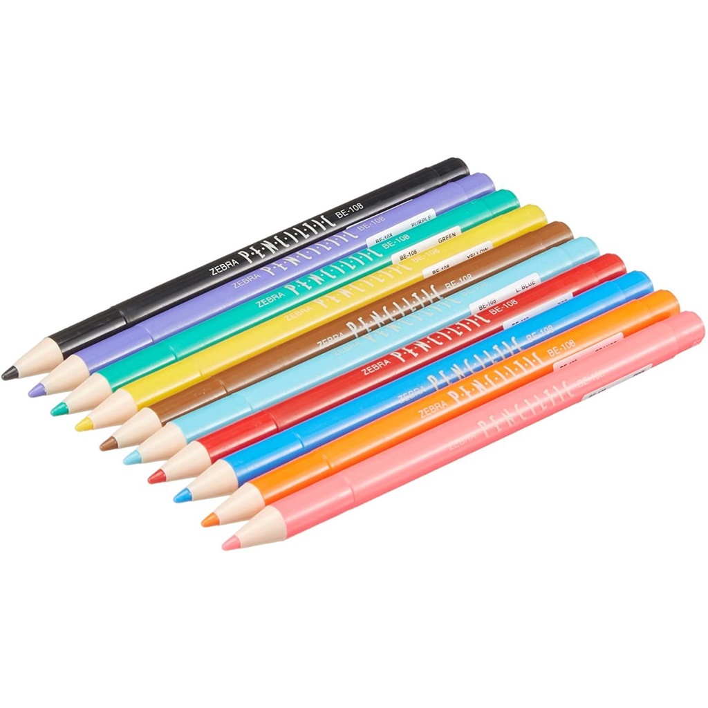 Pulpen Penciltic Zebra/ Pulpen Warna 10 Colors Set