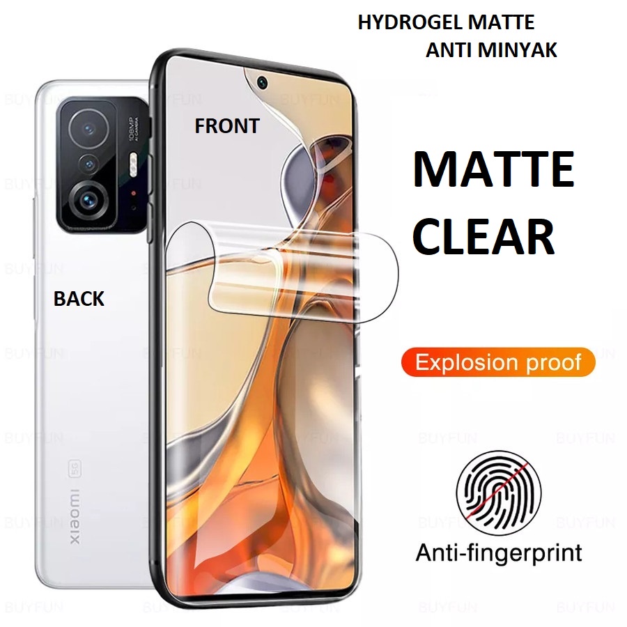 XIAOMI POCOPHONE POCO F4 F4 GT M4 PRO X3 GT X3 PRO X3 NFC F2 PRO ANTI GORES HYDROGEL MATTE FULL SET DEPAN DAN BELAKANG ANTI MINYAK FRONT AND BACK GLARE SCREEN GUARD PELINDUNG LAYAR DAN PELINDUNG BELAKANG ANTI JAMUR SKIN GARSKIN