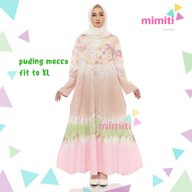 MIMITI SERIES Gamis Baju Wanita Muslim Homey Dress Home dres Syar'i Dres Terbaru Kaos Rumah Pudding1
