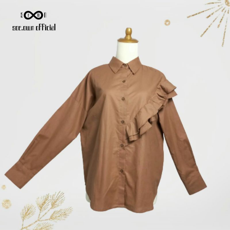 SOE.OWN - Nafiza Chesnut Shirt - Pakaian - Pakain Wanita - Atasan - Atasan Wanita - Baju - Baju Cewe