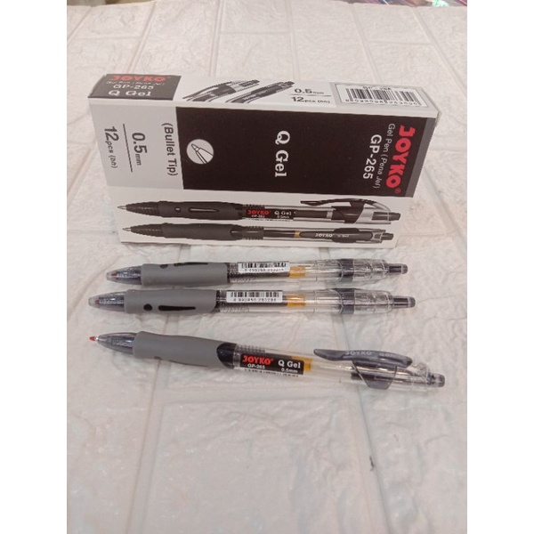 

pen jel ( Gel pen ) pen joyko GP-265 Q GEL (Bullet Tip) 0,5mm 1 pak isi 12 pcs