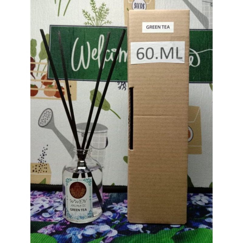 Reed Diffuser Aroma Terapi Pengharum Ruangan Essential oil Aromatherapy Replenisher Bunga Difuser-ARM 60 - GREN TEA