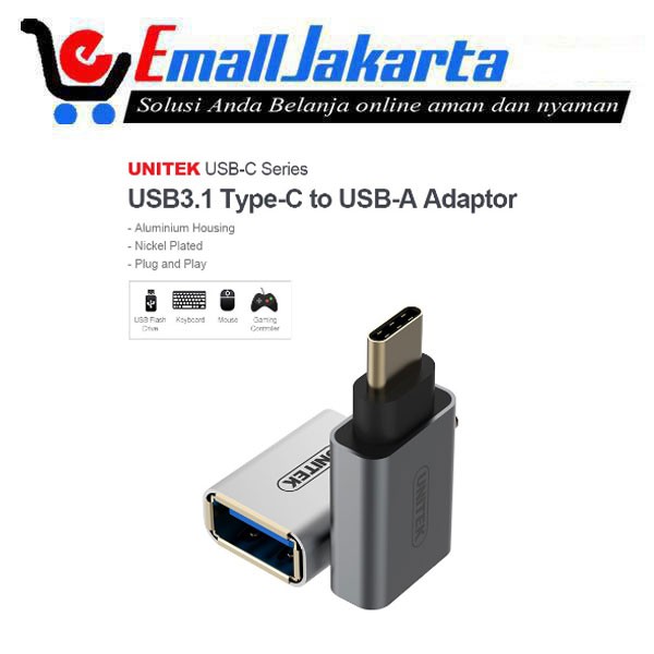 Unitek Konektor Jack Usb 3.1 Type C To Usb Otg Adapter Y A025Cgy