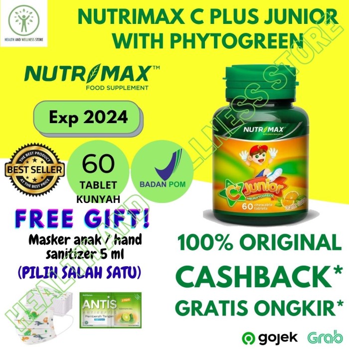 Anak-Vitamin- Nutrimax C+ Junior With Phytogreen Vitamin Anak C Plus 60 Tablet -Vitamin-Anak 750