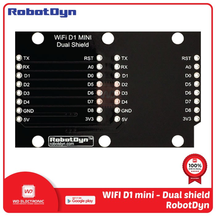 ROBOTDYN DUAL SHIELD FOR WIFI D1 MINI LIKE DUAL SHIELD WEMOS D1 MINI