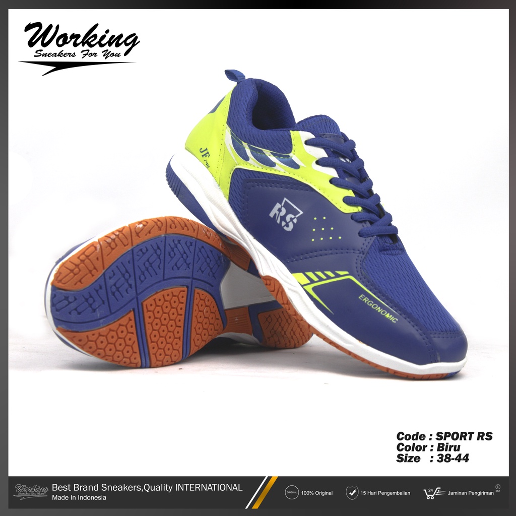 Sepatu Pria Sport RS Sepatu Badminton Sepatu Olahraga Indoor Outdoor Pria Original