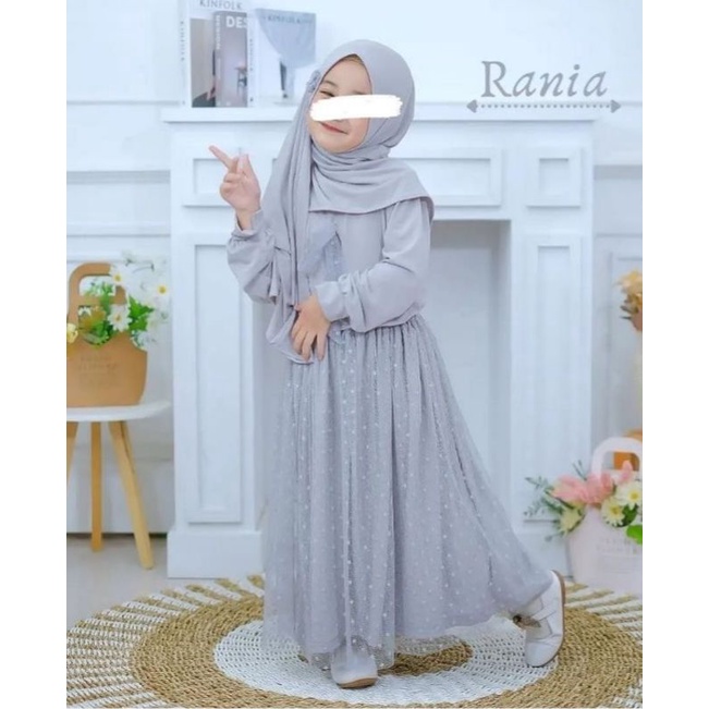 Rania kids Series Gamis anak Perempuan Terbaru Ukuran Usia 3 sampai 12 tahun