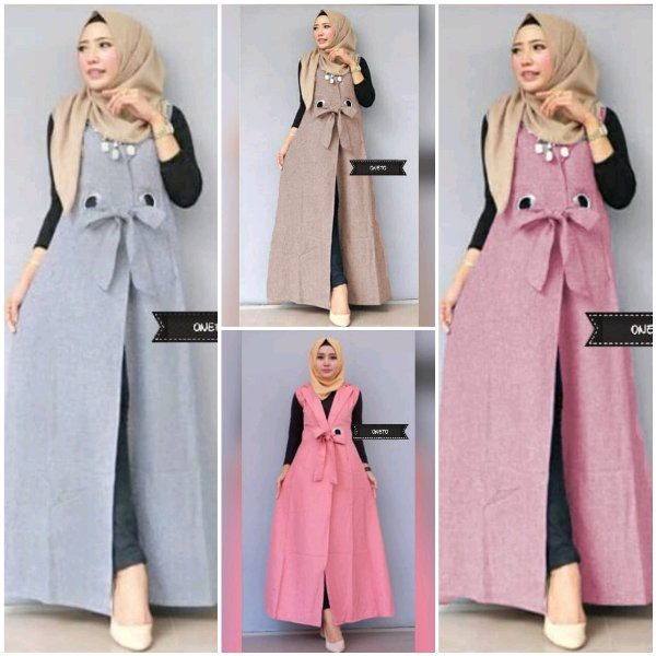 sfs oneto katun cardigan long cardi outer vest lengan panjang simple polos elegan pesta kerja kantor