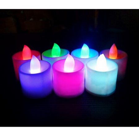 LAMPU LILIN LED ELEKTRIC MINI CANDLE PORTABLE LAMPU HIAS WARNA WARNI IMPORT MURAH