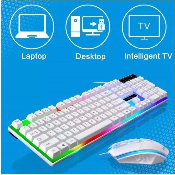 Gaming Mouse Gaming Keyboard Set Led RGB Kabel Mouse &amp; Keyboard Set Murah