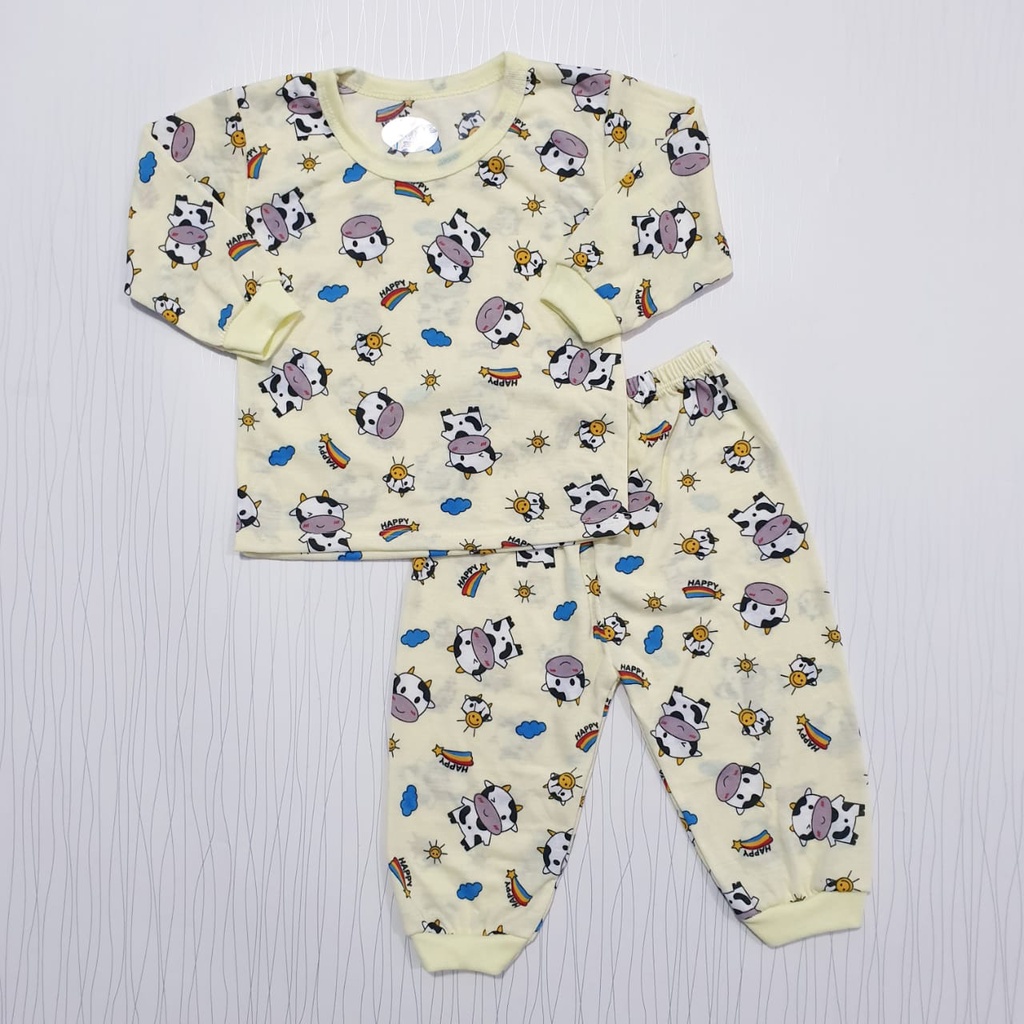 Baju Tidur Lengan Panjang Motif Sapi Baju Baby Gracia